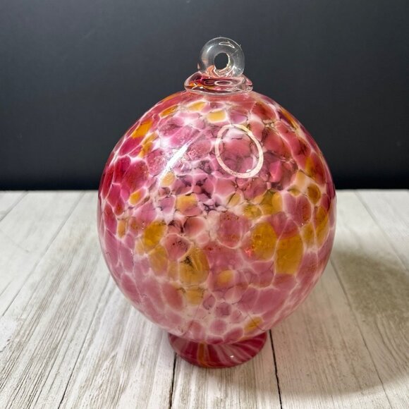 Vintage Bohemia Blown Glass Czech Republic Ornament Home Decorative Red Pink - Picture 1 of 7